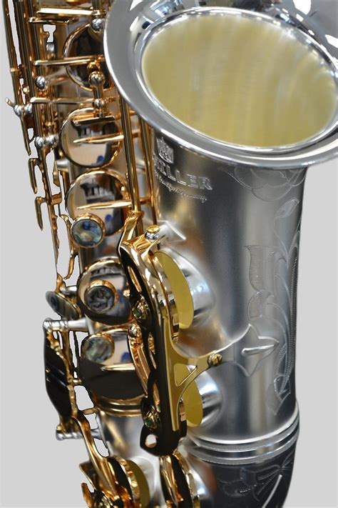 Elite V Alto Saxophone Satin Silvergold Keys Big Bell Schiller