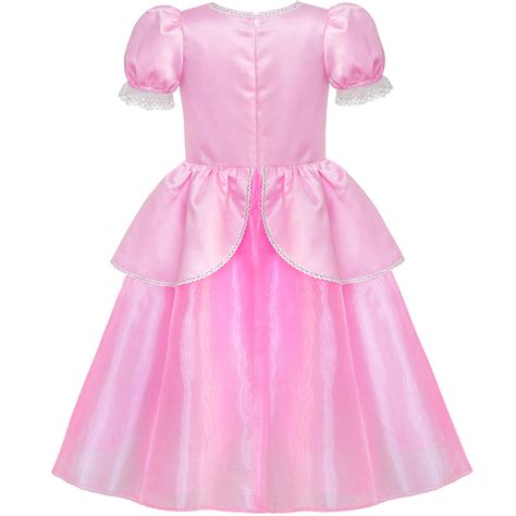 Girls Dress Pink Princess Cosplay Costume Dress Up Party Sunny Fashion