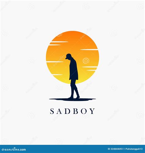 Sad Boy Logo Design Illustration Stock Illustration - Illustration of