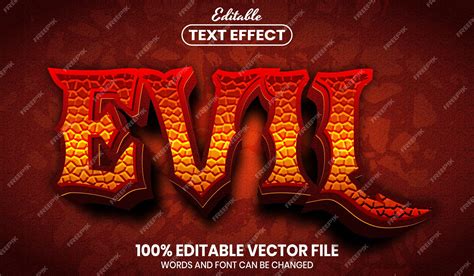 Premium Vector Evil Text Font Style Editable Text Effect