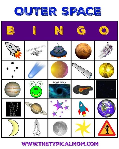 bingo space activities for kids the typical mom