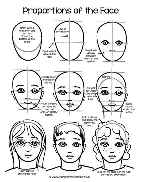 Drawing A Face A Free Guide Art Handouts Art Worksheets Homeschool Art