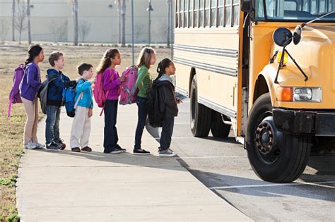 Children Boarding School Bus Stock Photo Download Image Now Istock