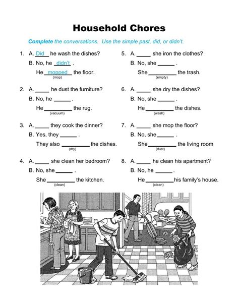 Household Chores Yes No Questions Worksheet Yes Or No Questions