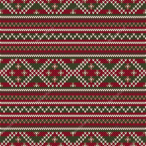 Traditional Fair Isle Style Seamless Knitted Pattern Christmas And New