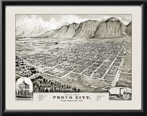 Provo Utah 1876 Vintage City Maps