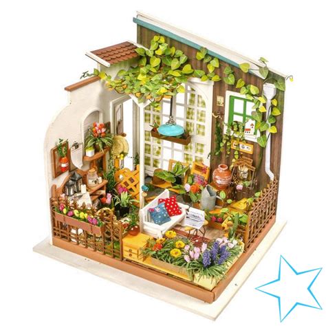 Flower House Miniature House Diy Kit Dollhouse Toys Dollhouse Kits