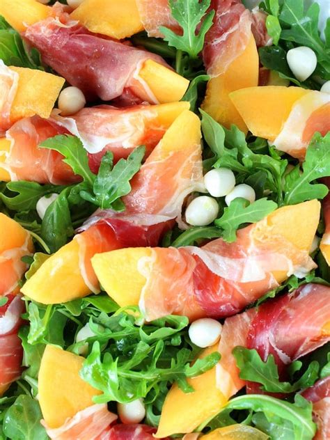 Melon Mozzarella Prosciutto Salad With Arugula Taste And See