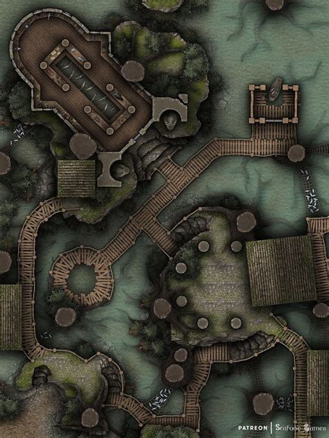 Mangrove Swamp Fishing Village 40x30 Battlemap Free Dandd Battlemap