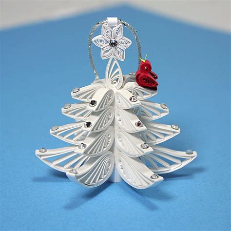 Christmas Tree Ornament A Wonderful Quilled Filigree White Arte
