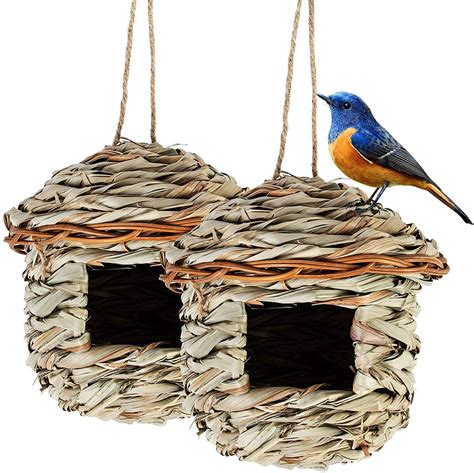 2 Pieces Of Woven Bird Nest Box Handmade Bird Nest Suitable For Small
