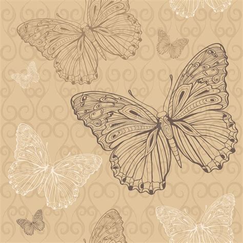 Butterfly Beige Seamless Stock Vector Image Of Colorful 26300963