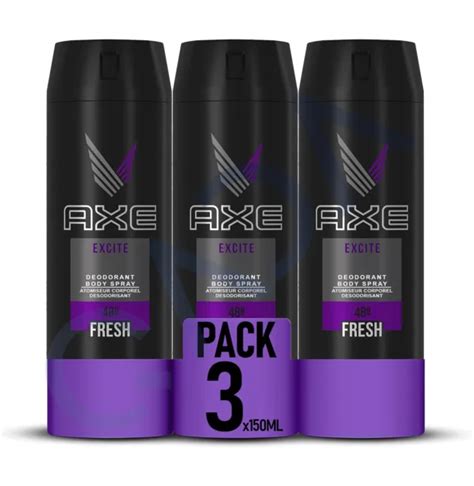 Axe Excite 48 Hour Fresh Deodorant Body Spray Fragrance For Men 150ml 3 Pack 1499 Picclick