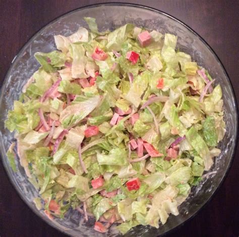 Large Romaine Lettuce Salad With Diced Luncheon Meat My Low Ish Carb Diet