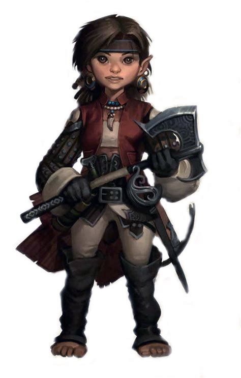 Female Halfling Or Gnome With Axe Halfling Gnome Dark Fantasy