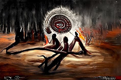 Aboriginal Fire Ritual Spectacular Ai Artworks Opensea Artwork