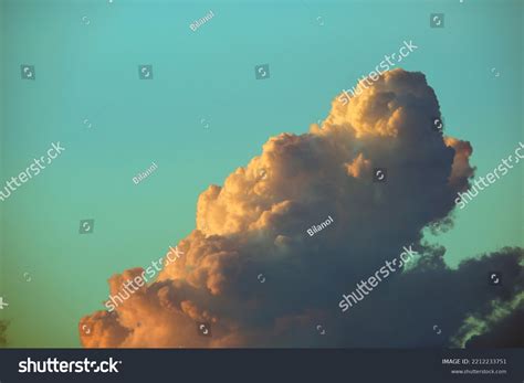 White Fluffy Cumulonimbus Clouds Forming Before Stock Photo 2212233751