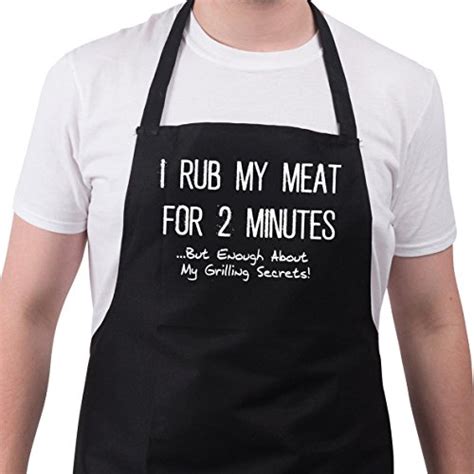 Bbq Apron Funny Aprons For I Rub My Meat Barbecue Grill Kitchen T