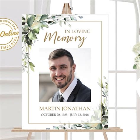 Funeral Reception Welcome Sign Funeral Welcome Sign For Men Funeral Welcome Sign With Photo