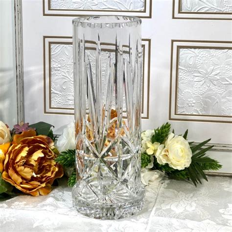 Open ended hurricane candle globe. Cut Crystal Vintage Tall Hurricane Candle Holder With Low ...