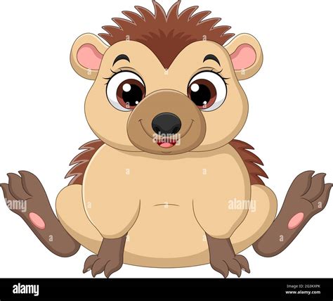 Cartoon Cute Baby Hedgehog Sitting Stock Vector Image And Art Alamy