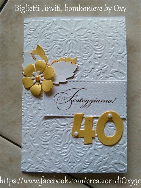 Qualsiasi sia l'evento che dovrai festeggiare da sindy bomboniere potrai trovare sempre ed in ogni periodo dell'anno tantissime bomboniere economiche per nascita,battesimo,1° compleanno, prima comunione,cresima, diciottesimo compleanno,laurea, matrimonio. Invito / Compleanno / Anniversario / 40 anni / elegante ...