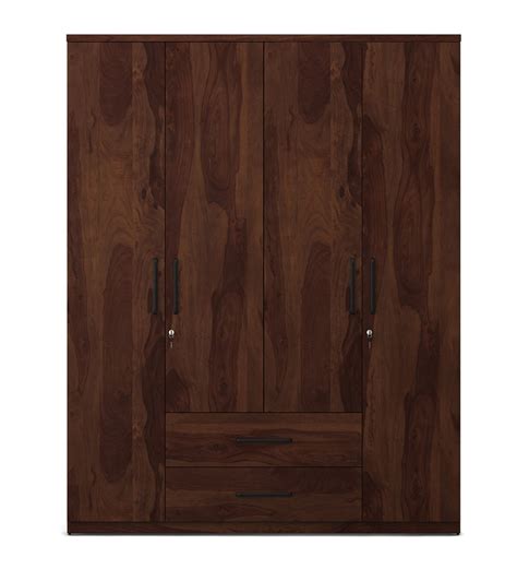 Buy Kosmo Lauren 4 Door Wardrobe In Sheesham Woodpore Finish By