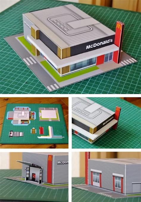 The Model Of A Mcdonalds Fast Food Restaurant Is Shown In Four