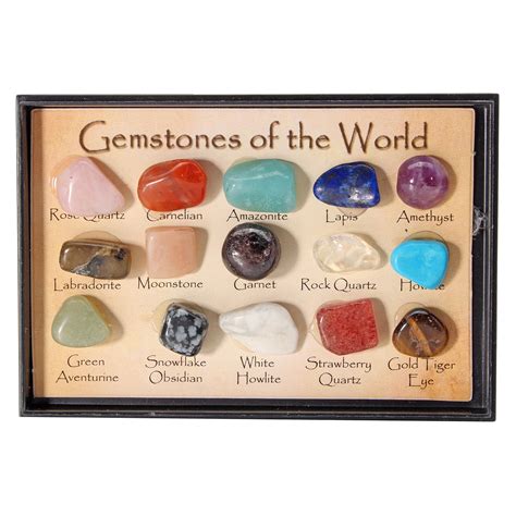 Rock Gemstones Collection Box Quartz Crystal Natural Mineral Ore