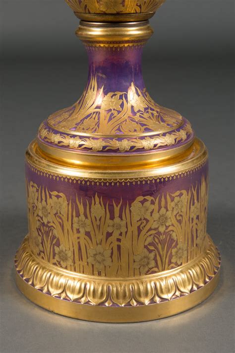 Large Austrian Antique Royal Vienna Iridescent Painted Vase For Sale At