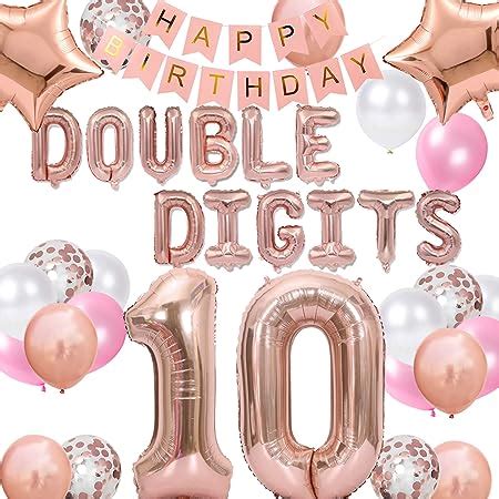 Amazon Com 10th Birthday Decorations For Girl Teal Blue Double Digits