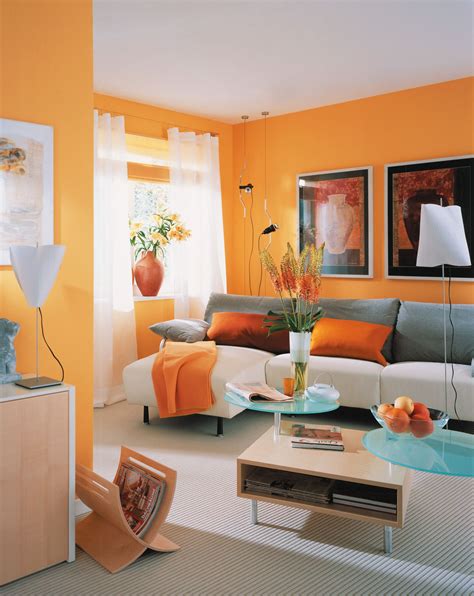 Latest trends for home interior decor design. burnt orange walls with neutral gold and a little bit of navy | Living room orange, Living room ...