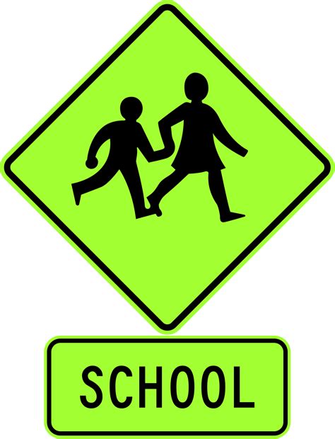 Black And White Road Safety Signs Road Signs School Crossing Clipart
