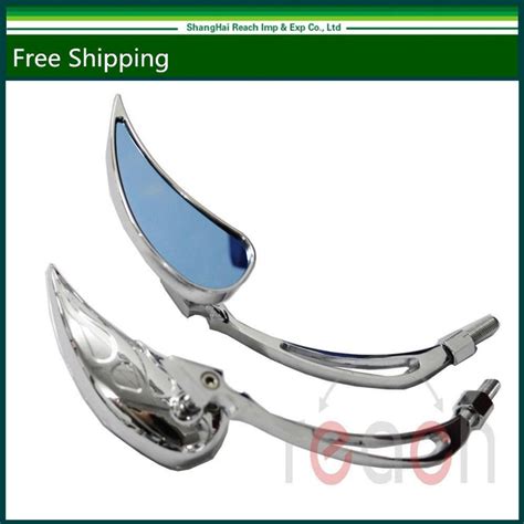 New Chrome Teardrop Custom Rearview Mirrors For Harley Motorcycle Cruiser Chopper New Chrome