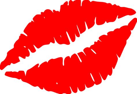 red lips kiss clip art
