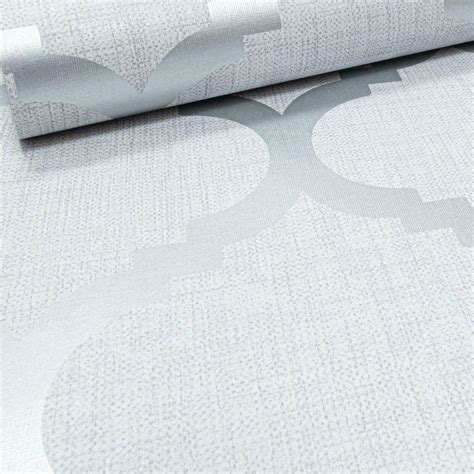 Buy Light Grey Wallpaper Trellis Geometric Metallic Silver Feature Wall
