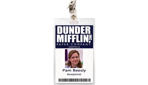 The Office Pam Halpert Jim Halpert Dunder Mifflin Set Of Id Badges