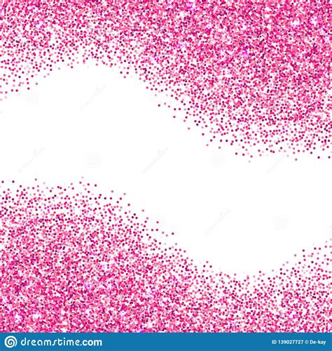 Pink Glitter Texture Border Over White Background Stock Vector