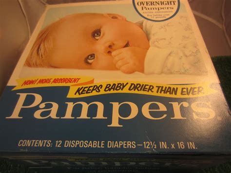 Vintage Pampers Disposable Diapers For Babies Over 11 Lbs Open Box