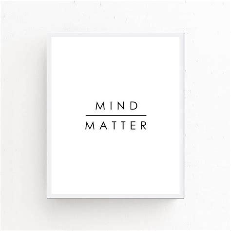 Mind Over Matter Poster Minimalist Print Printable Art Mind Etsy