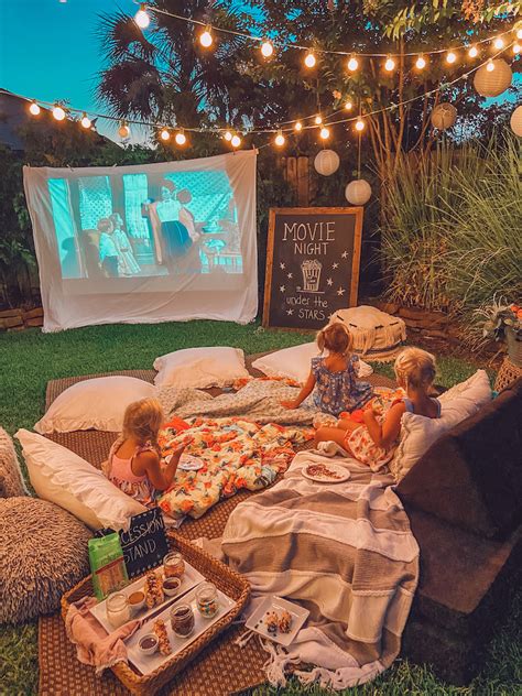Backyard Movie Night At Home For Summer Life By Leanna Diy Backyard