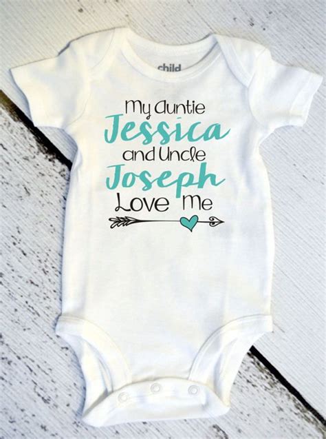 Customized Name My Aunt And Uncle Love Me Baby Bodysuit Baby Etsy