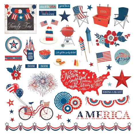 America The Beautiful Stickers 12x12 Elements 709388328781