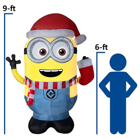 Huge 9 Inflatable Minion Dave With Stocking Outdoor Holiday Yard
