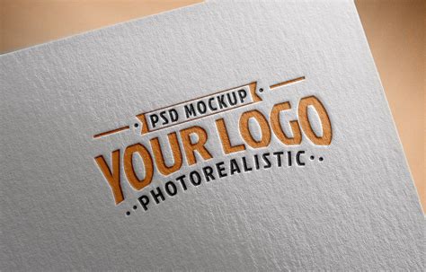 Free Logo Mockup Psd On Textured Paper Good Mockups