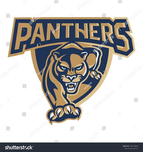 Panthers Shield Mascot Logo Stock Vector Royalty Free 1335190898