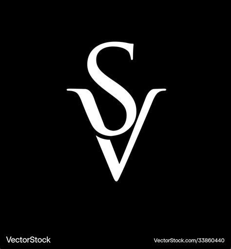 Letter Sv With Black Background Logo Royalty Free Vector