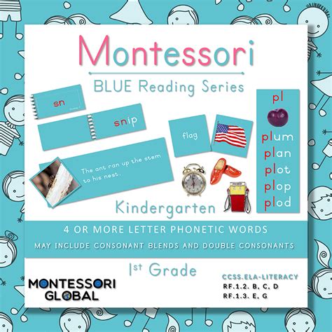 Ai j oa ie ee or 5. Montessori Blue Reading Series - Consonant Blends, Double ...