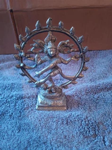 Vintage Bronze Brass Hindu God Lord Shiva Nataraja Dancing Sculpture