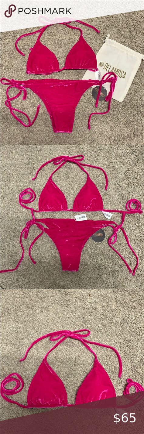 Belamosa Hot Pink Bikini Lrg Nwt Hot Pink Bikini Embellished Hot Sex Picture